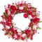18.8-Inch Valentine’s Day Wreath – Red & Pink Tulip Floral Wreath with Berry Accents for Front Door, Wedding, Anniversary, and Party Décor